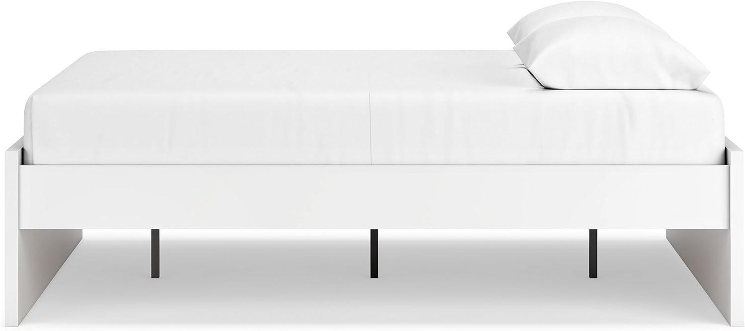imageSignature Design by Ashley Onita Minimalist Panel Platform Bed Foundation or Box Spring Not Needed Full BeigeWhite