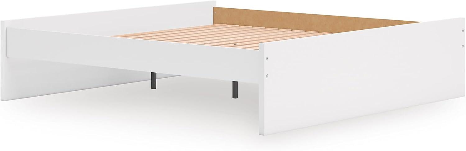 imageSignature Design by Ashley Onita Minimalist Panel Platform Bed Foundation or Box Spring Not Needed Full BeigeWhite