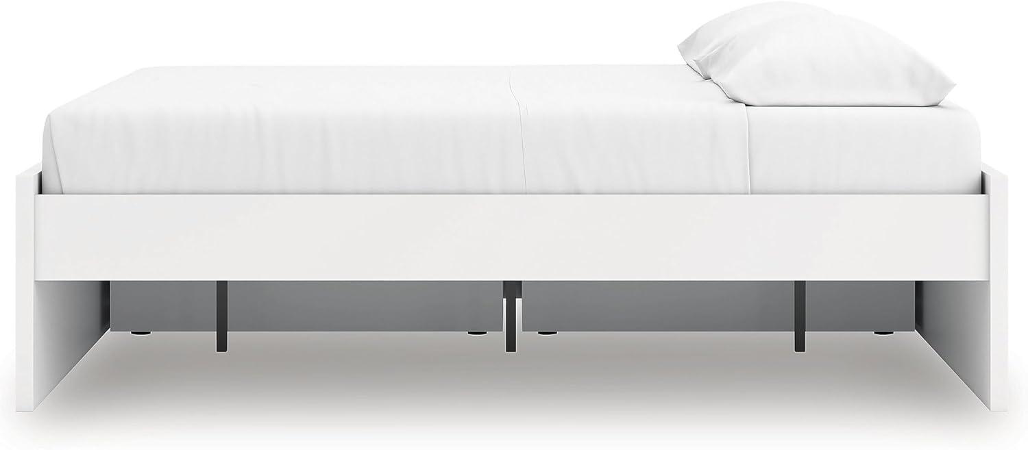 imageSignature Design by Ashley Onita Minimalist Panel Platform Bed Foundation or Box Spring Not Needed Full BeigeWhite