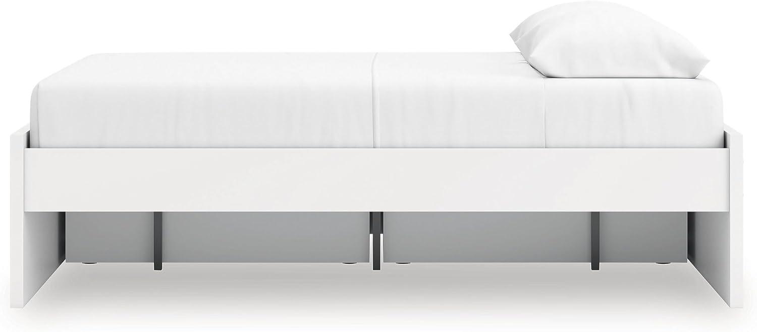 imageSignature Design by Ashley Onita Minimalist Panel Platform Bed Foundation or Box Spring Not Needed Full BeigeWhite