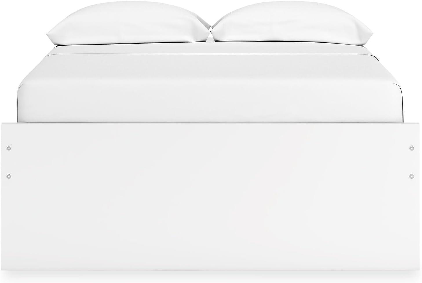 imageSignature Design by Ashley Onita Minimalist Panel Platform Bed Foundation or Box Spring Not Needed Full BeigeWhite