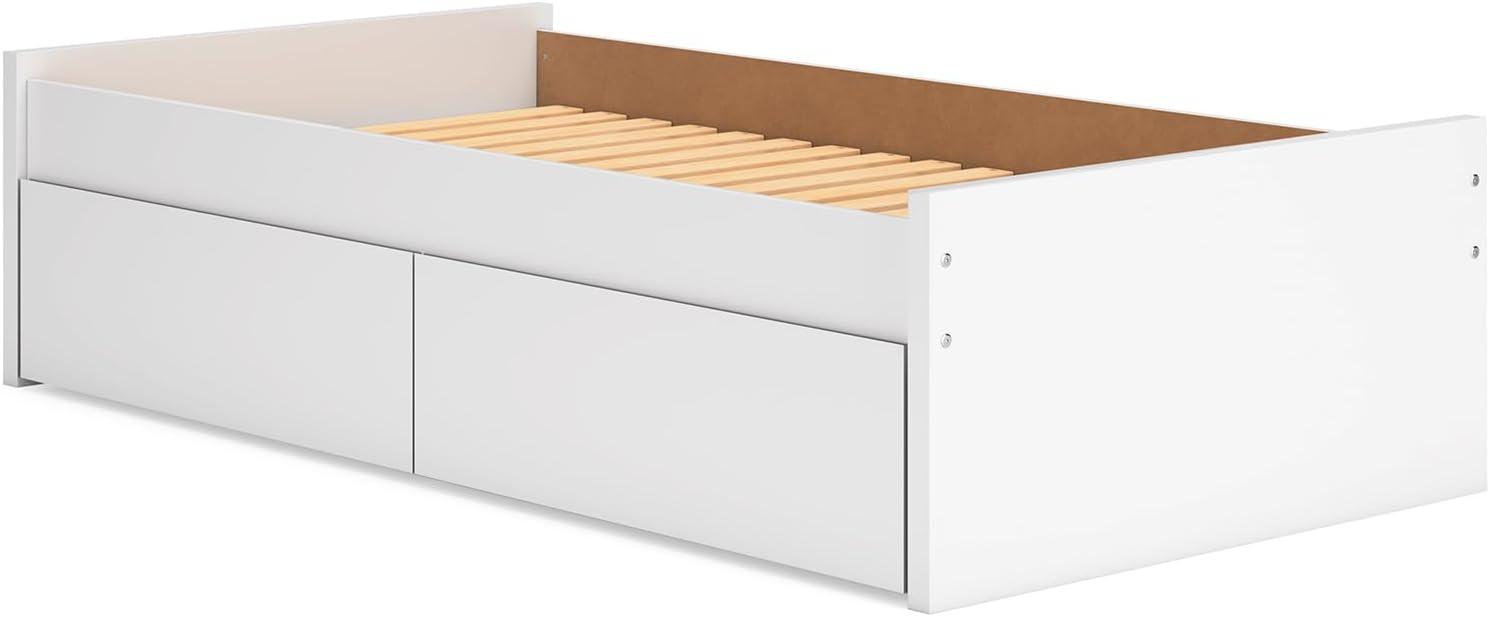 imageSignature Design by Ashley Onita Minimalist Panel Platform Bed Foundation or Box Spring Not Needed Full BeigeWhite