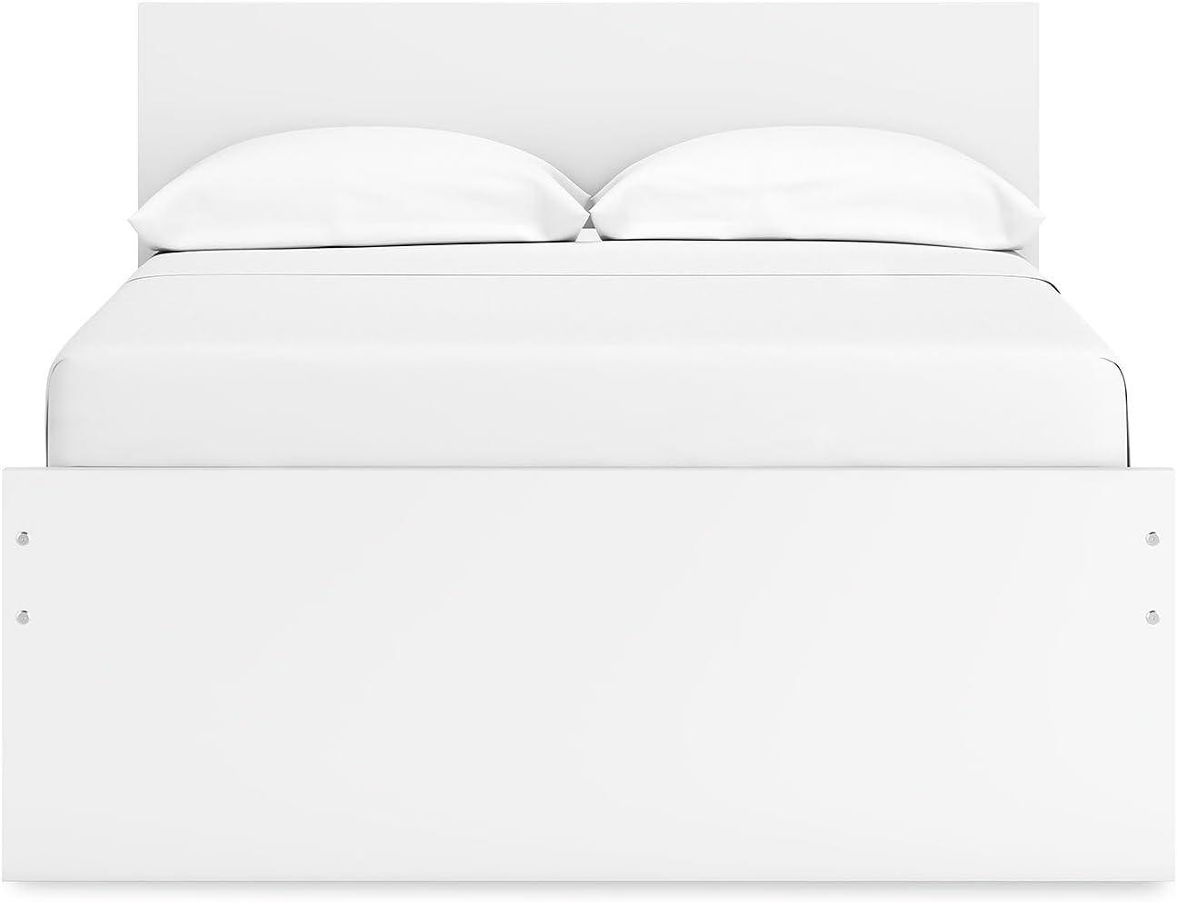 imageSignature Design by Ashley Onita Minimalist Panel Platform Bed Foundation or Box Spring Not Needed Full BeigeWhite