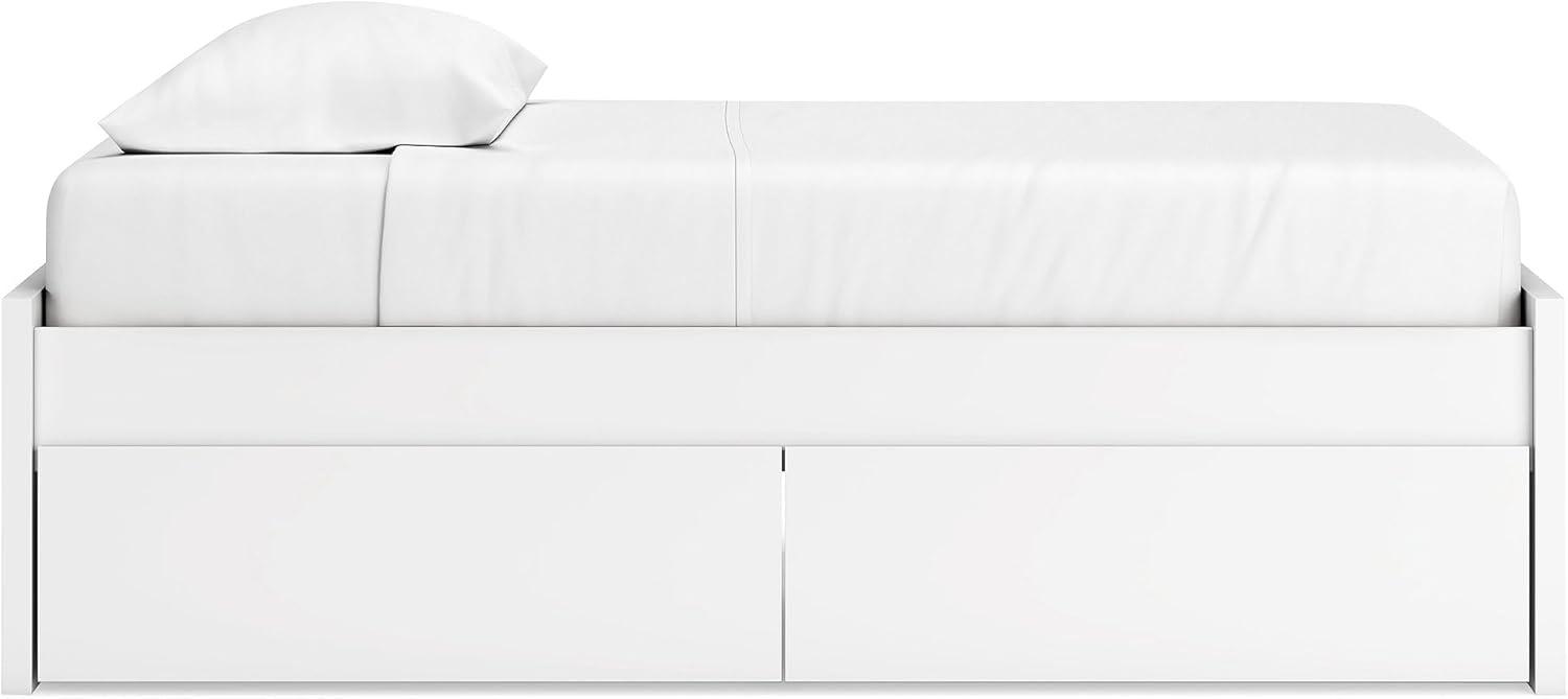 imageSignature Design by Ashley Onita Minimalist Panel Platform Bed Foundation or Box Spring Not Needed Full BeigeWhite