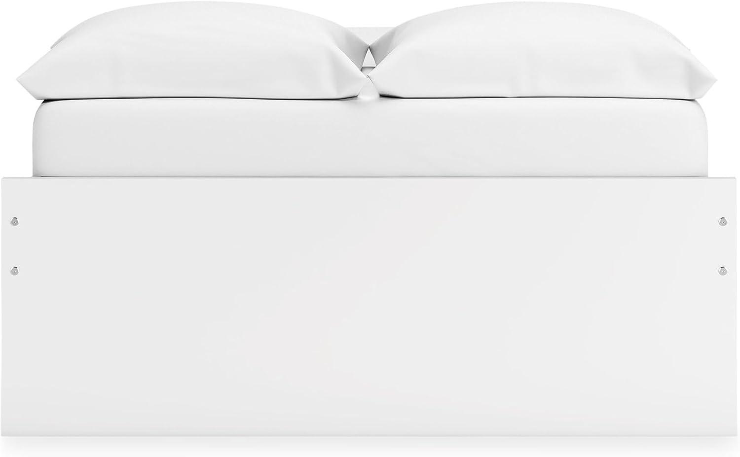 imageSignature Design by Ashley Onita Minimalist Panel Platform Bed Foundation or Box Spring Not Needed Full BeigeWhite