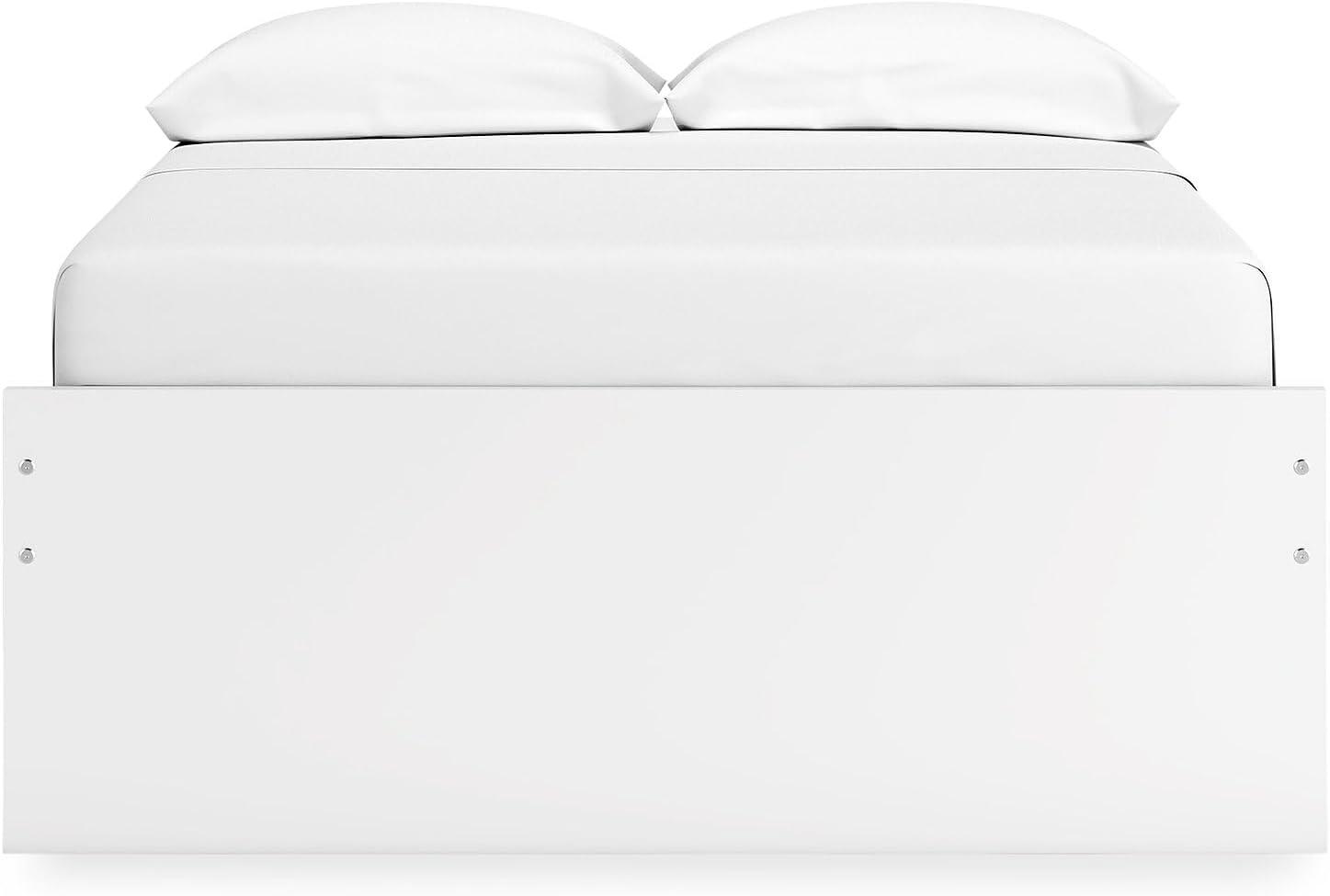 imageSignature Design by Ashley Onita Minimalist Panel Platform Bed Foundation or Box Spring Not Needed Full BeigeWhite