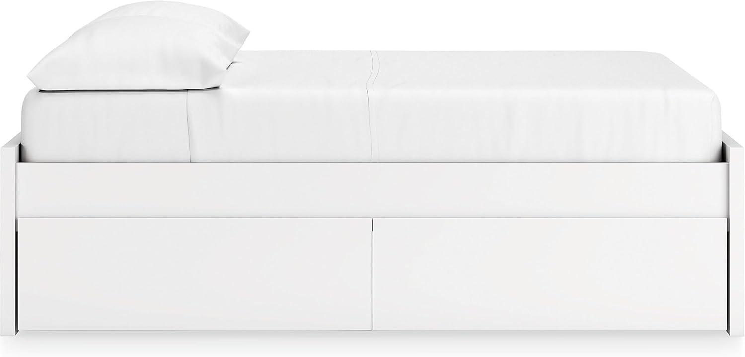 imageSignature Design by Ashley Onita Minimalist Panel Platform Bed Foundation or Box Spring Not Needed Full BeigeWhite