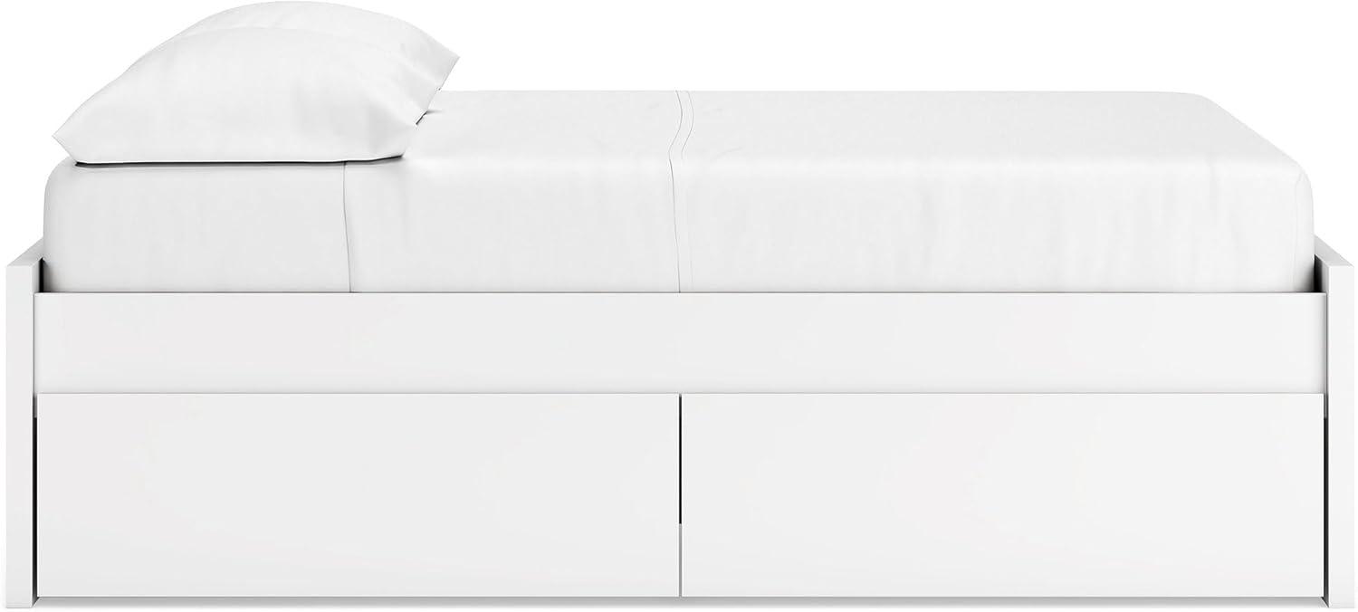 imageSignature Design by Ashley Onita Minimalist Panel Platform Bed Foundation or Box Spring Not Needed Full BeigeWhite