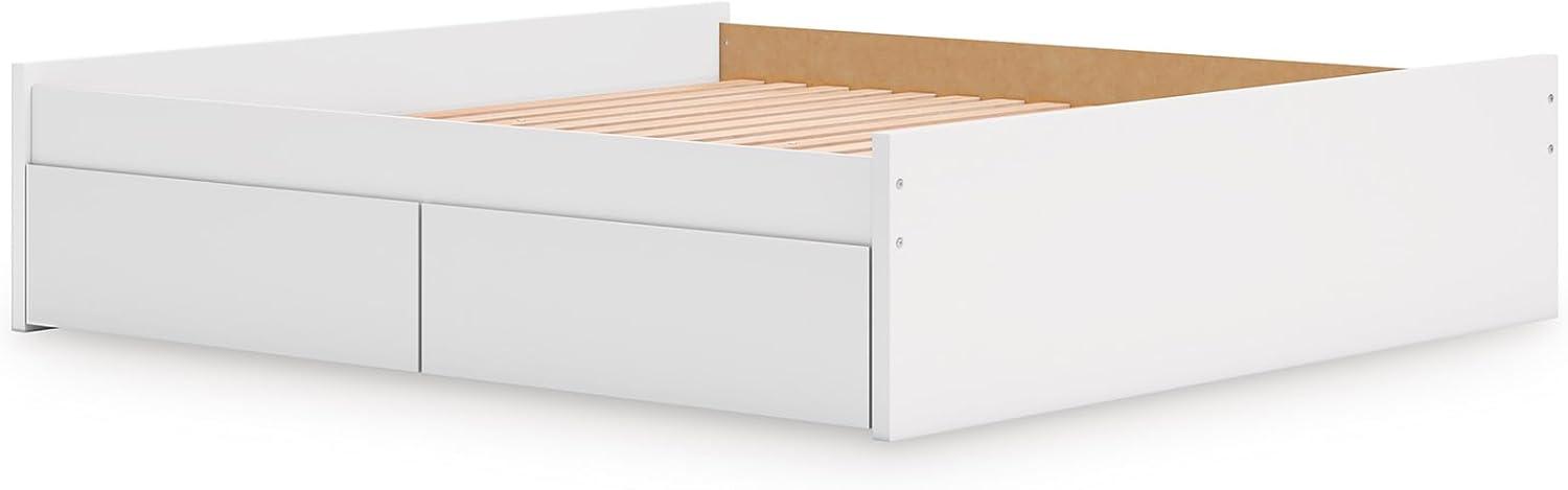 imageSignature Design by Ashley Onita Minimalist Panel Platform Bed Foundation or Box Spring Not Needed Full BeigeWhite
