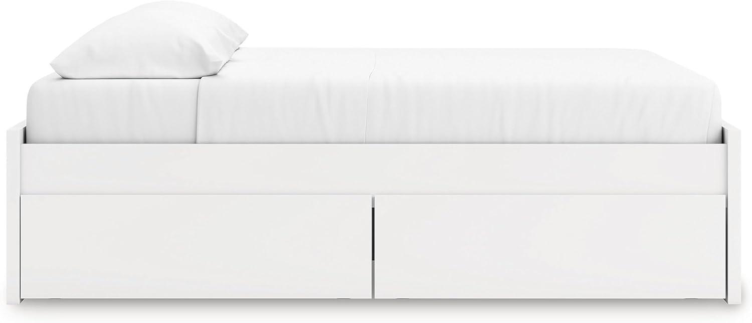 imageSignature Design by Ashley Onita Minimalist Panel Platform Bed Foundation or Box Spring Not Needed Full BeigeWhite
