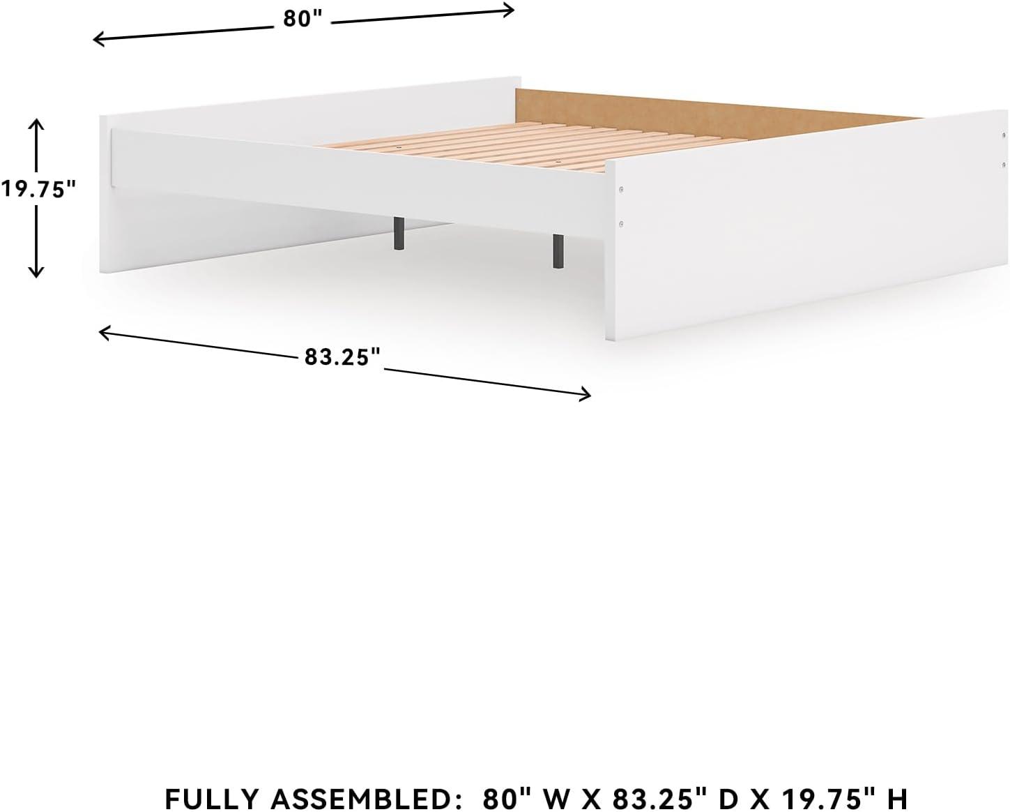 imageSignature Design by Ashley Onita Minimalist Panel Platform Bed Foundation or Box Spring Not Needed Full BeigeWhite