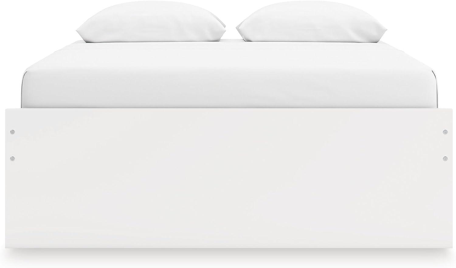 imageSignature Design by Ashley Onita Minimalist Panel Platform Bed Foundation or Box Spring Not Needed Full BeigeWhite