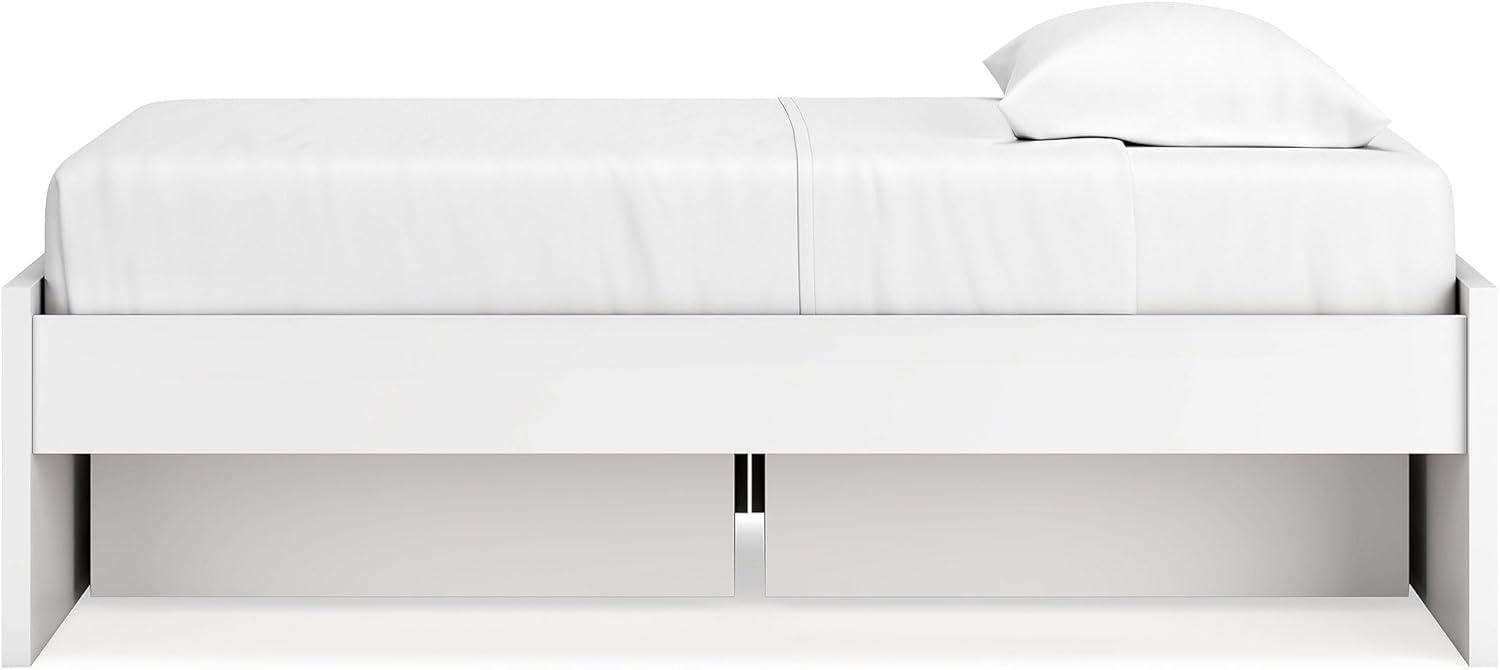 imageSignature Design by Ashley Onita Minimalist Panel Platform Bed Foundation or Box Spring Not Needed Full BeigeWhite