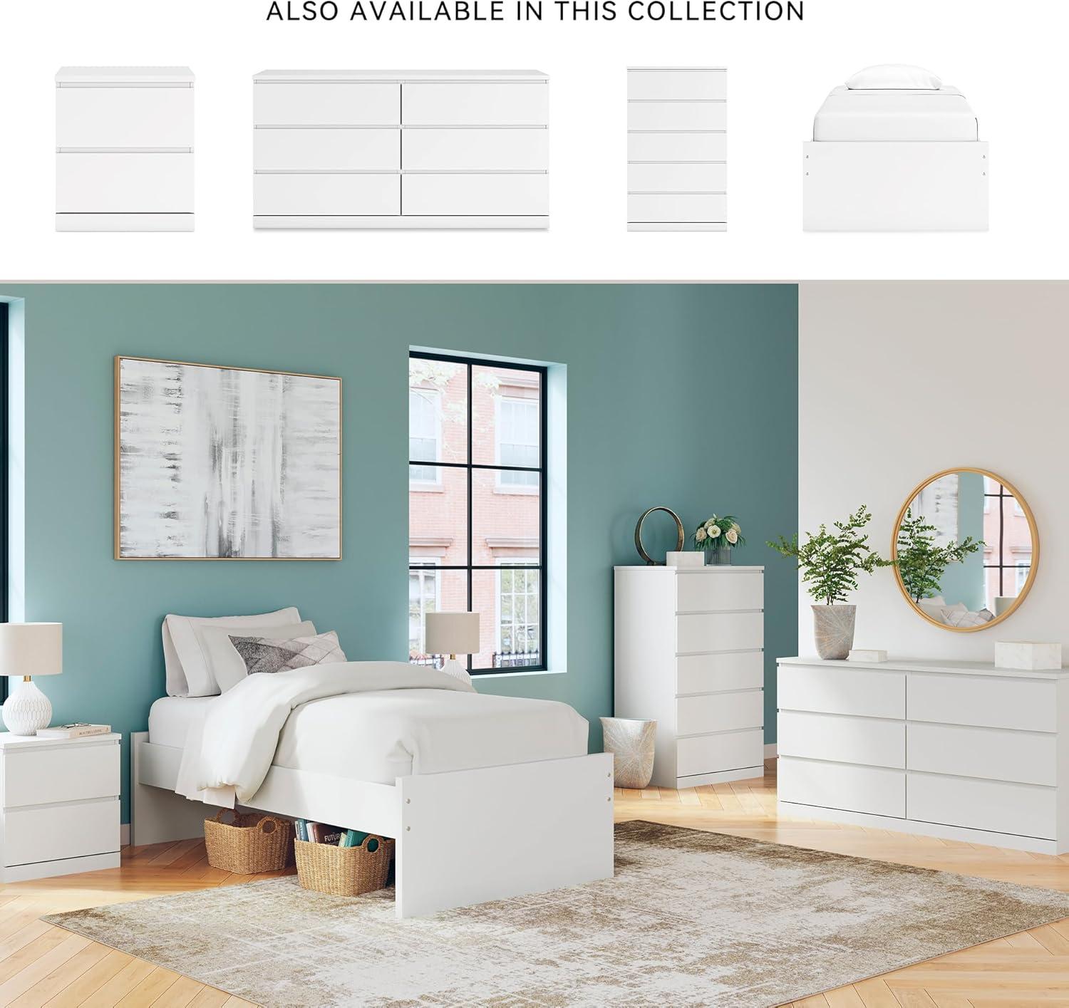 imageSignature Design by Ashley Onita Minimalist Panel Platform Bed Foundation or Box Spring Not Needed Full BeigeWhite