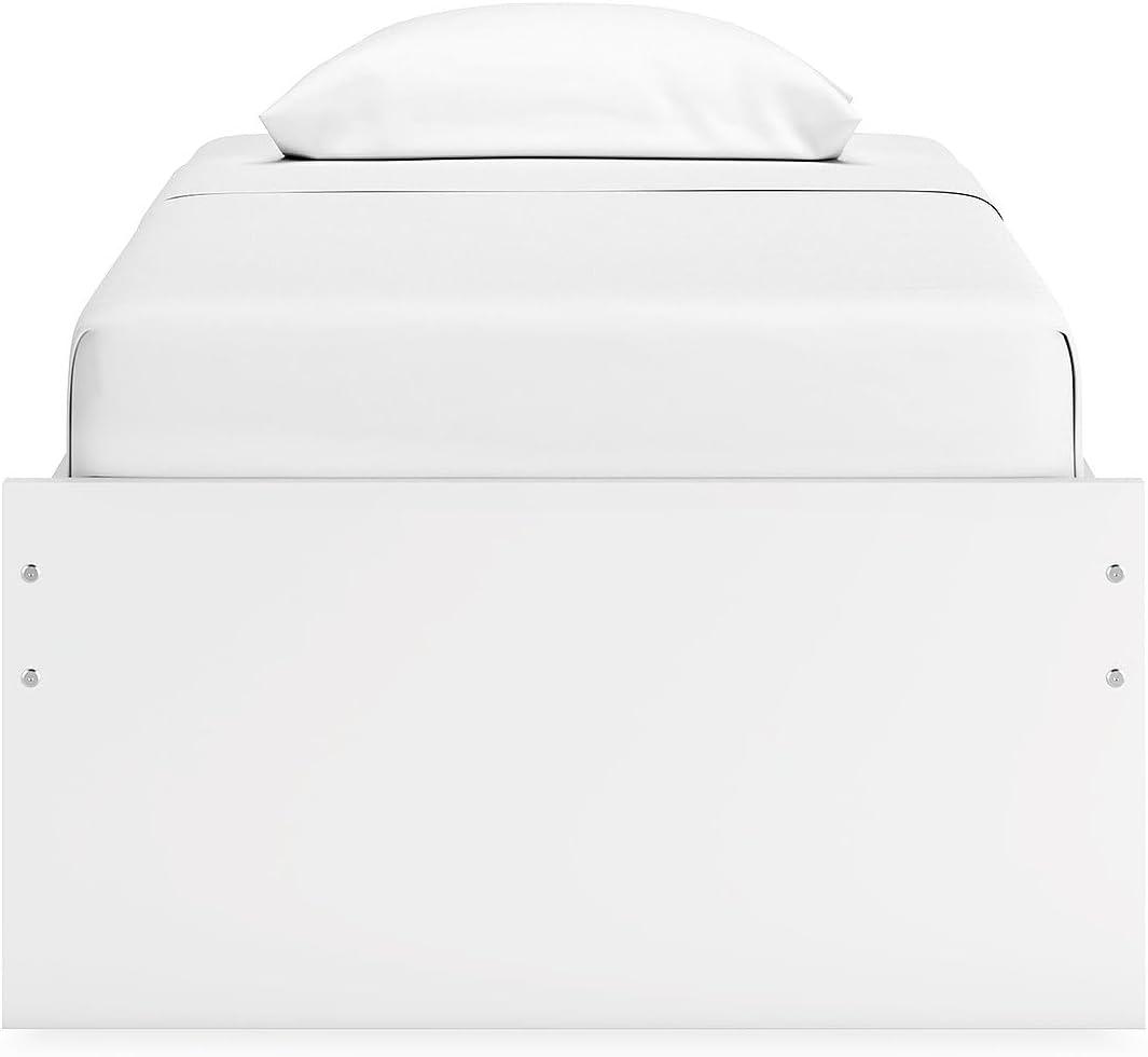 imageSignature Design by Ashley Onita Minimalist Panel Platform Bed Foundation or Box Spring Not Needed Full BeigeWhite