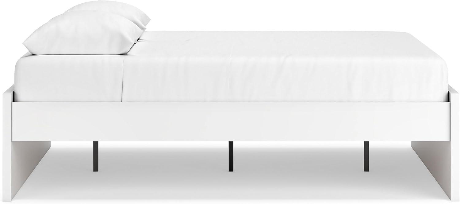 imageSignature Design by Ashley Onita Minimalist Panel Platform Bed Foundation or Box Spring Not Needed Full BeigeWhite