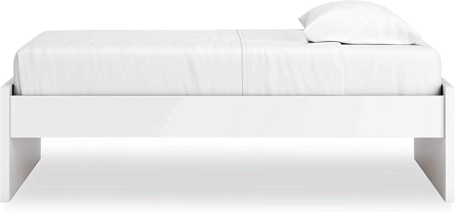 imageSignature Design by Ashley Onita Minimalist Panel Platform Bed Foundation or Box Spring Not Needed Full BeigeWhite
