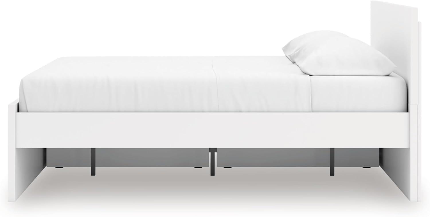 imageSignature Design by Ashley Onita Minimalist Panel Platform Bed Foundation or Box Spring Not Needed Full BeigeWhite