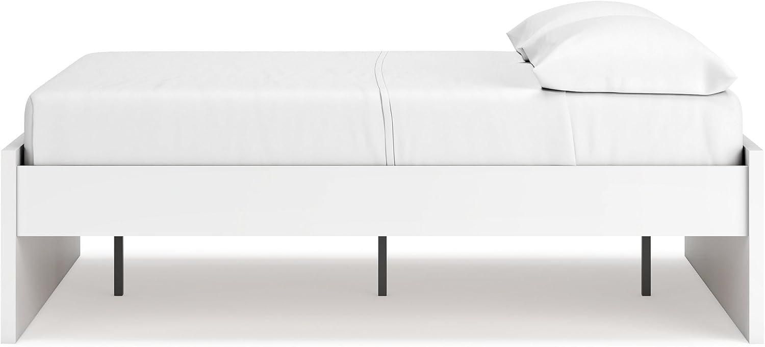 imageSignature Design by Ashley Onita Minimalist Panel Platform Bed Foundation or Box Spring Not Needed Full BeigeWhite