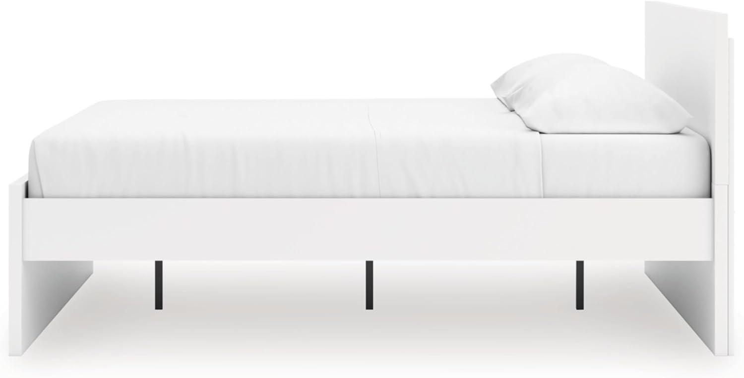 imageSignature Design by Ashley Onita Minimalist Panel Platform Bed Foundation or Box Spring Not Needed Full BeigeWhite