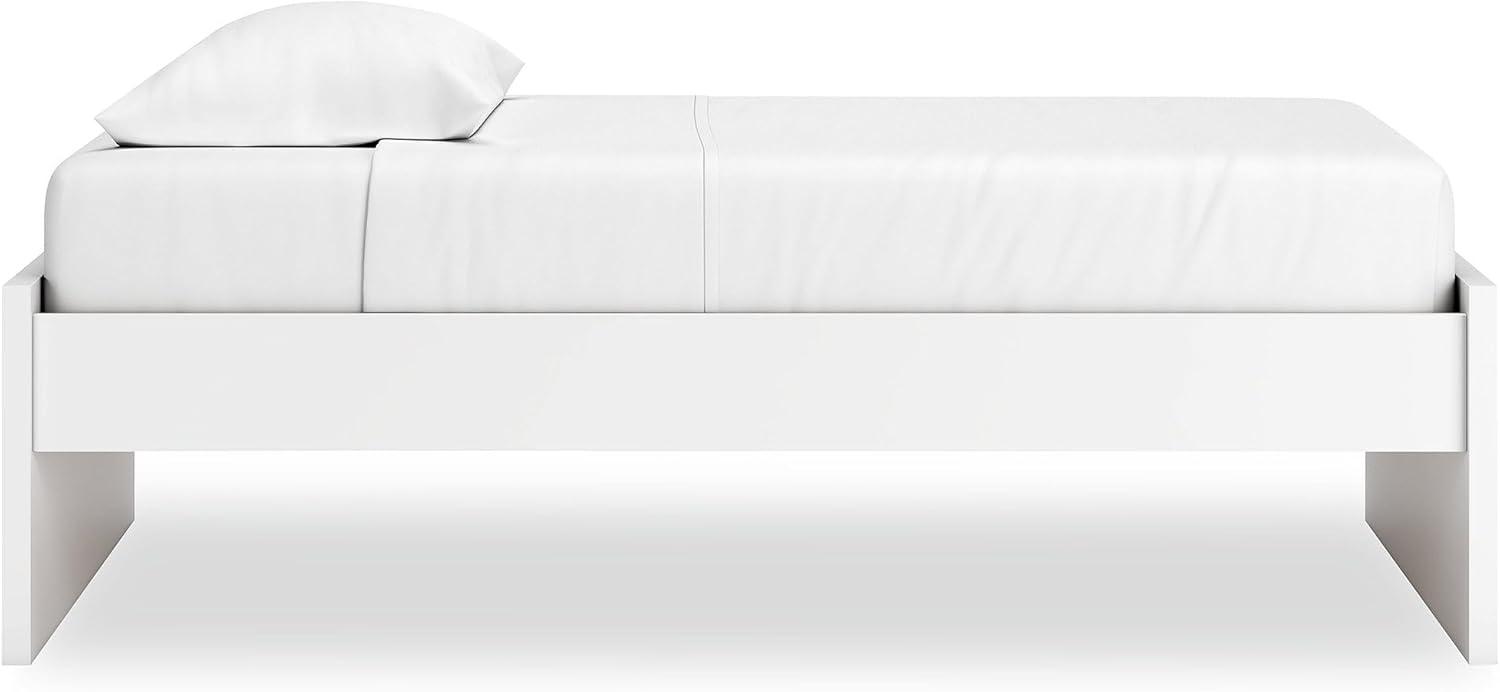 imageSignature Design by Ashley Onita Minimalist Panel Platform Bed Foundation or Box Spring Not Needed Full BeigeWhite