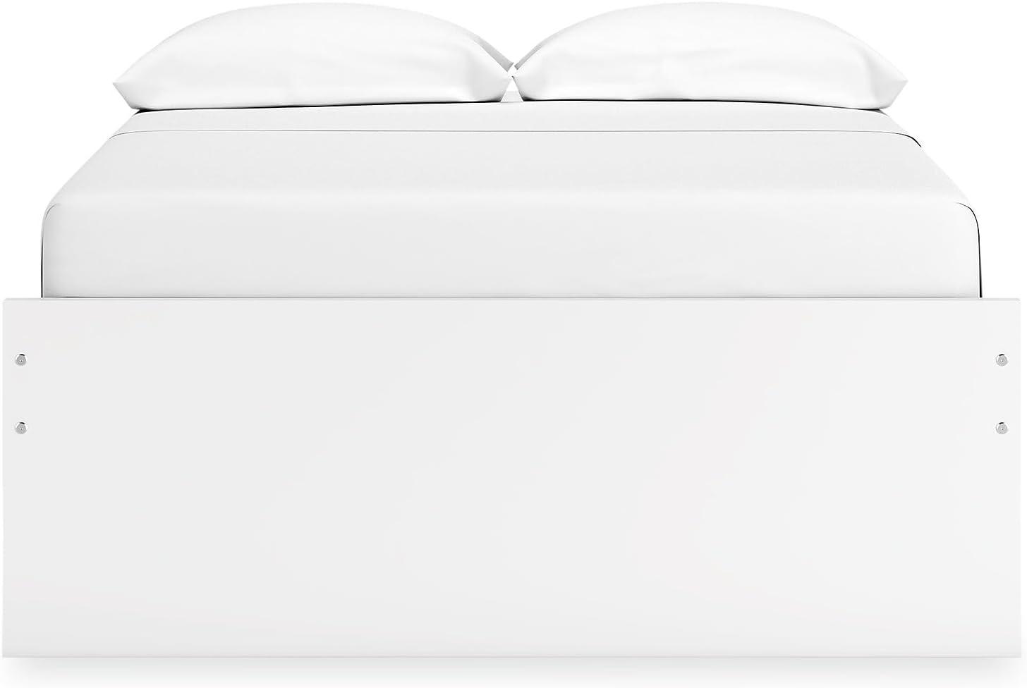 imageSignature Design by Ashley Onita Minimalist Panel Platform Bed Foundation or Box Spring Not Needed Full BeigeWhite