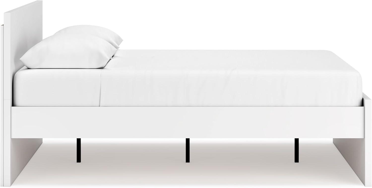 imageSignature Design by Ashley Onita Minimalist Panel Platform Bed Foundation or Box Spring Not Needed Full BeigeWhite