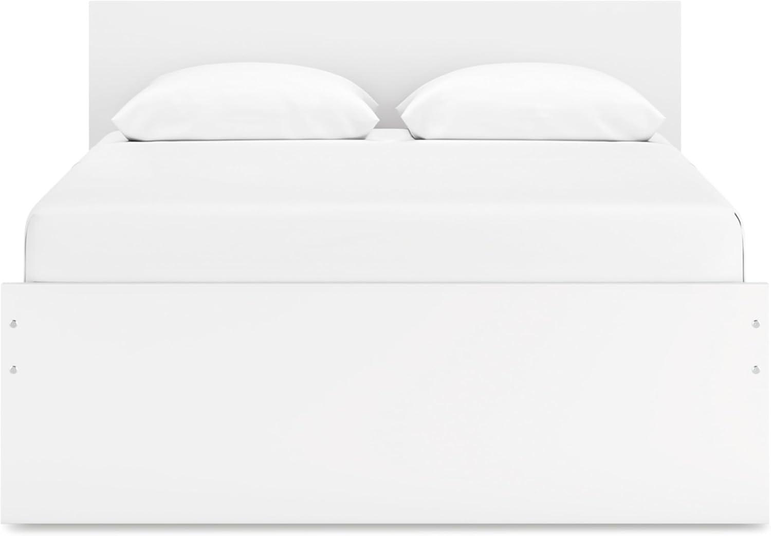 imageSignature Design by Ashley Onita Minimalist Panel Platform Bed Foundation or Box Spring Not Needed Full BeigeWhite