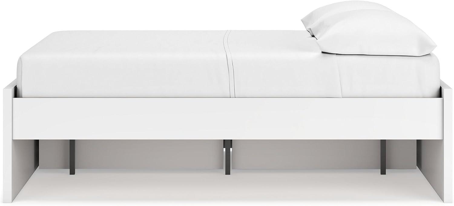 imageSignature Design by Ashley Onita Minimalist Panel Platform Bed Foundation or Box Spring Not Needed Full BeigeWhite