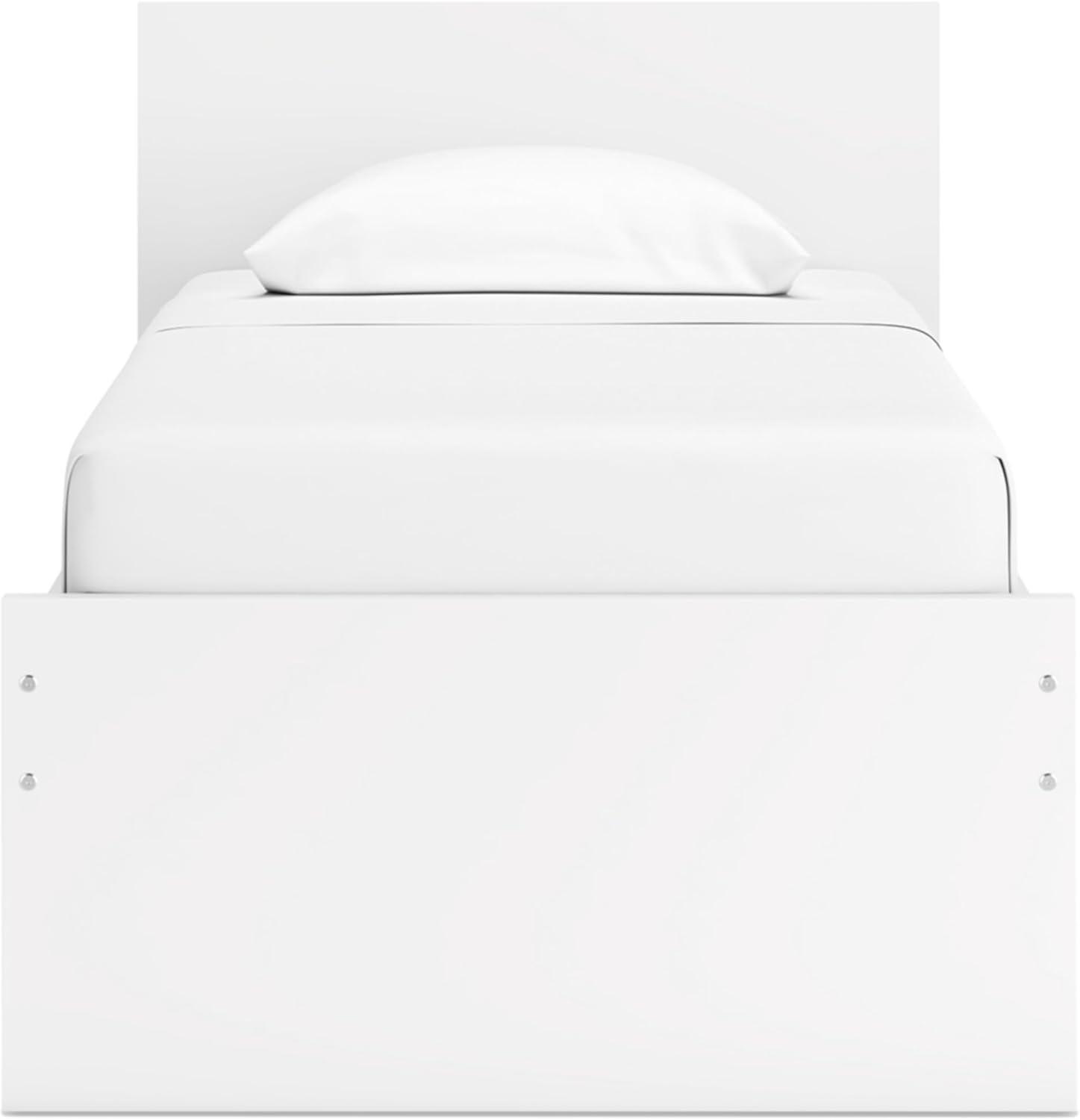imageSignature Design by Ashley Onita Minimalist Panel Platform Bed Foundation or Box Spring Not Needed Full BeigeWhite