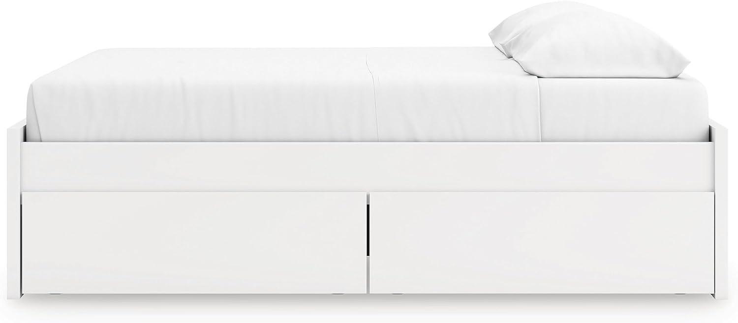 imageSignature Design by Ashley Onita Minimalist Panel Platform Bed Foundation or Box Spring Not Needed Full BeigeWhite