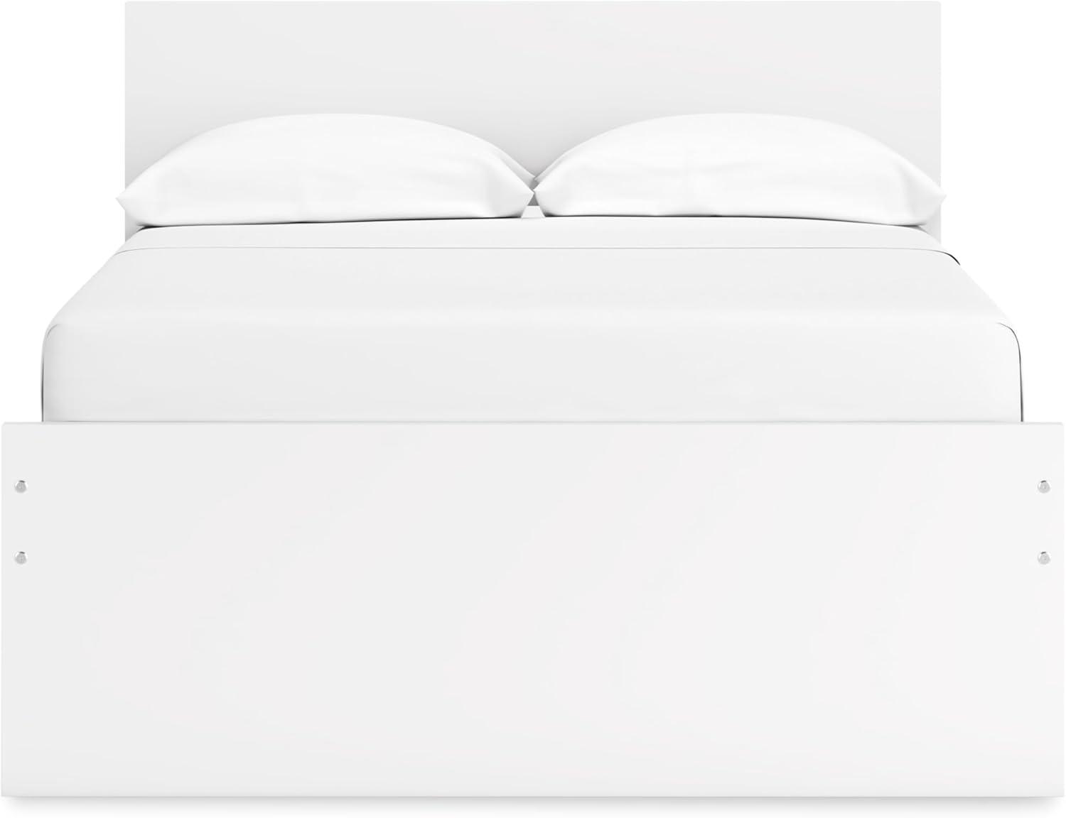 imageSignature Design by Ashley Onita Minimalist Panel Platform Bed Foundation or Box Spring Not Needed Full BeigeWhite