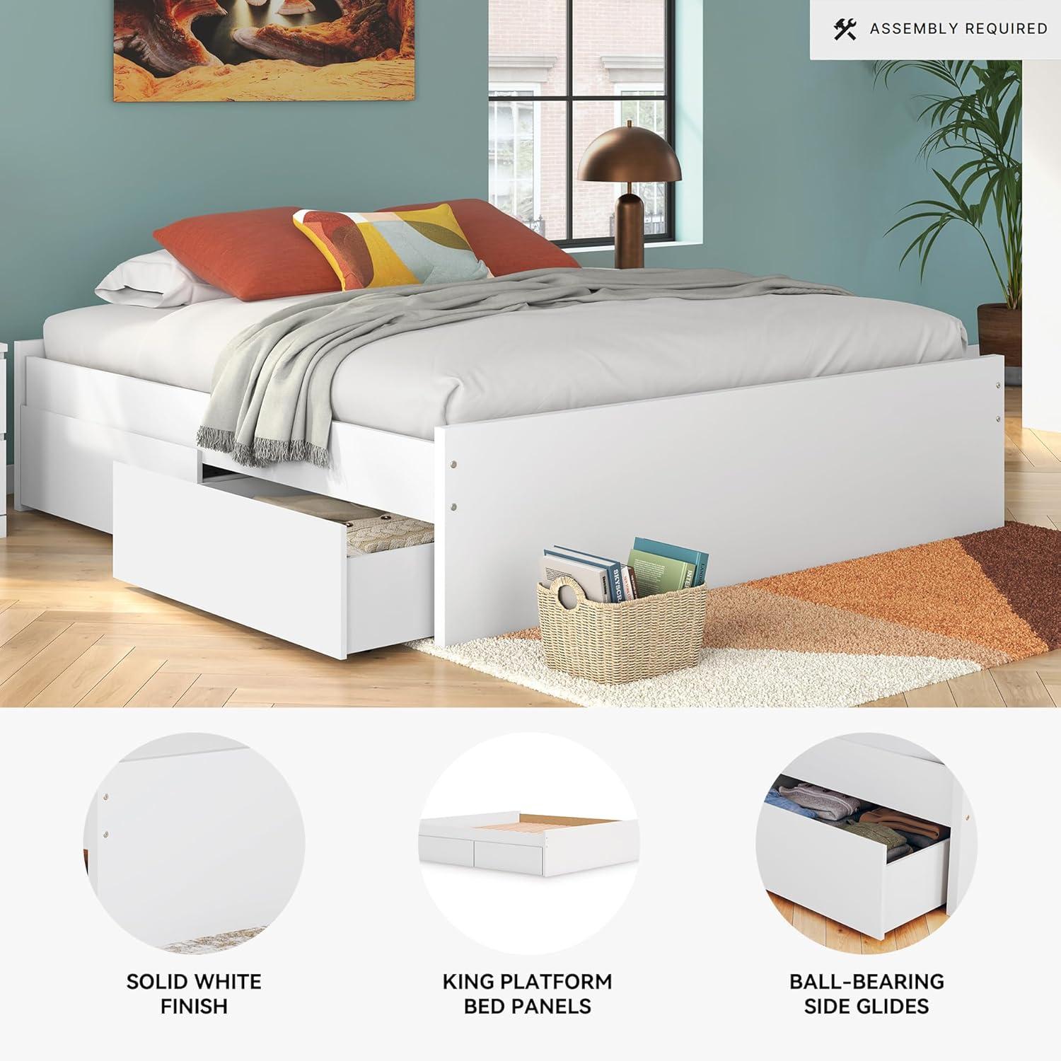 imageSignature Design by Ashley Onita Minimalist Panel Platform Bed Foundation or Box Spring Not Needed Full BeigeWhite