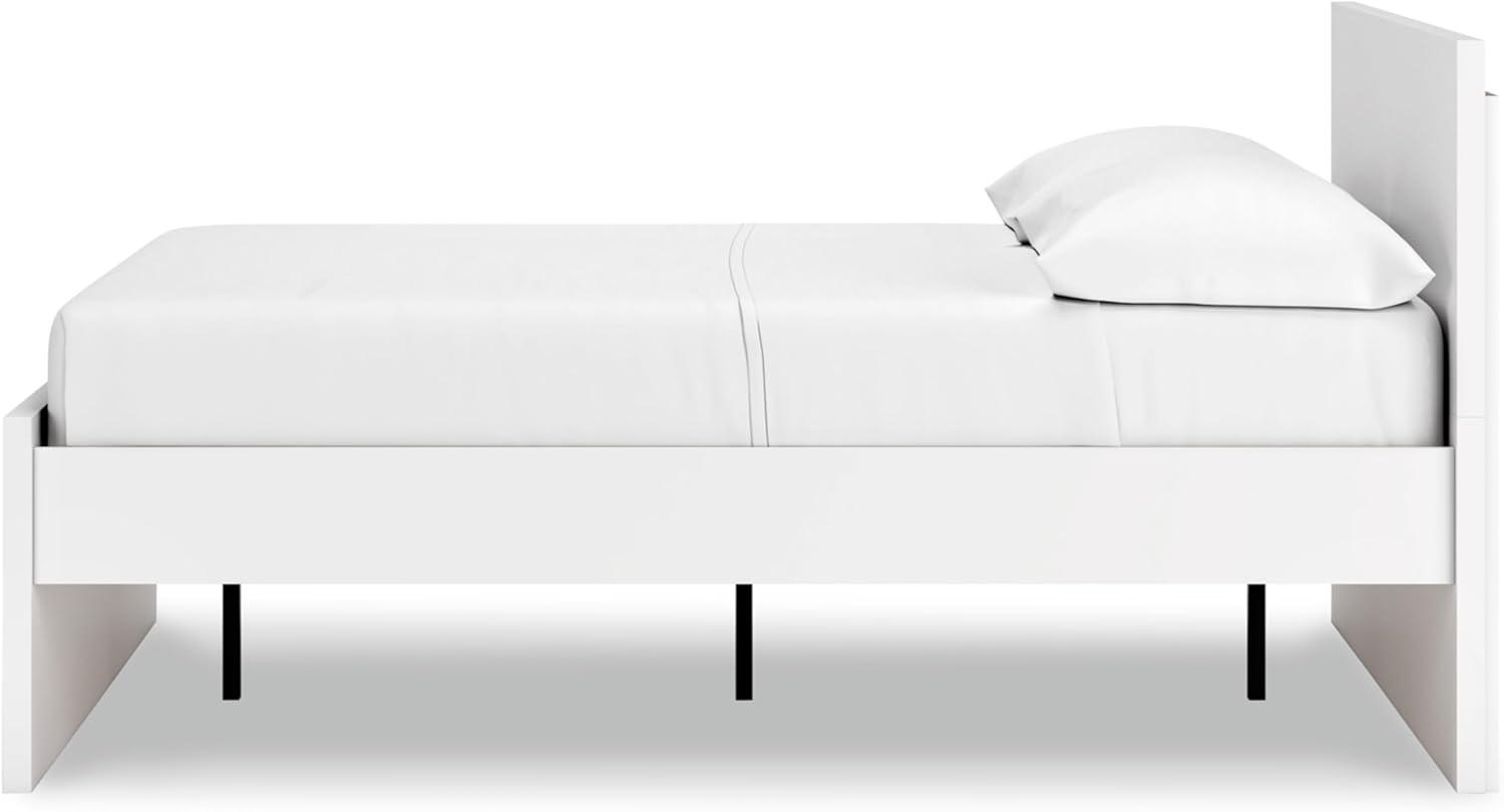 imageSignature Design by Ashley Onita Minimalist Panel Platform Bed Foundation or Box Spring Not Needed Full BeigeWhite