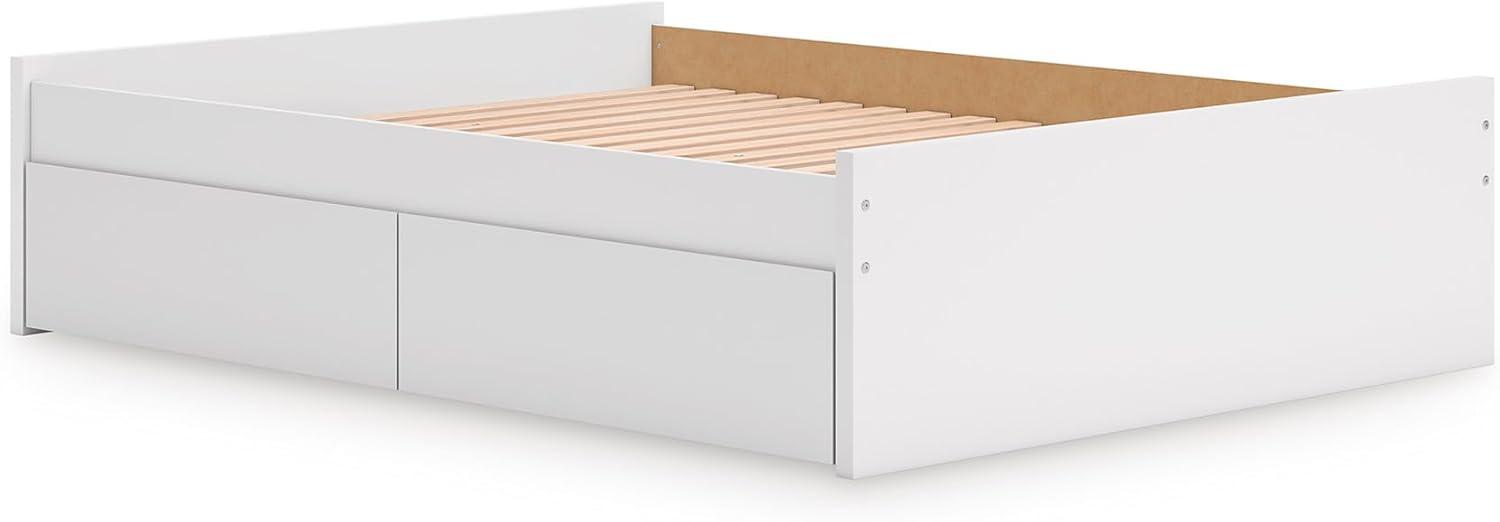 imageSignature Design by Ashley Onita Minimalist Panel Platform Bed Foundation or Box Spring Not Needed Full BeigeWhite