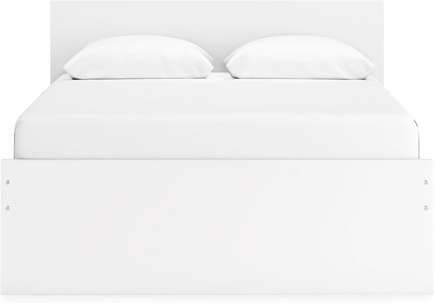 imageSignature Design by Ashley Onita Minimalist Panel Platform Bed Foundation or Box Spring Not Needed Full BeigeWhite