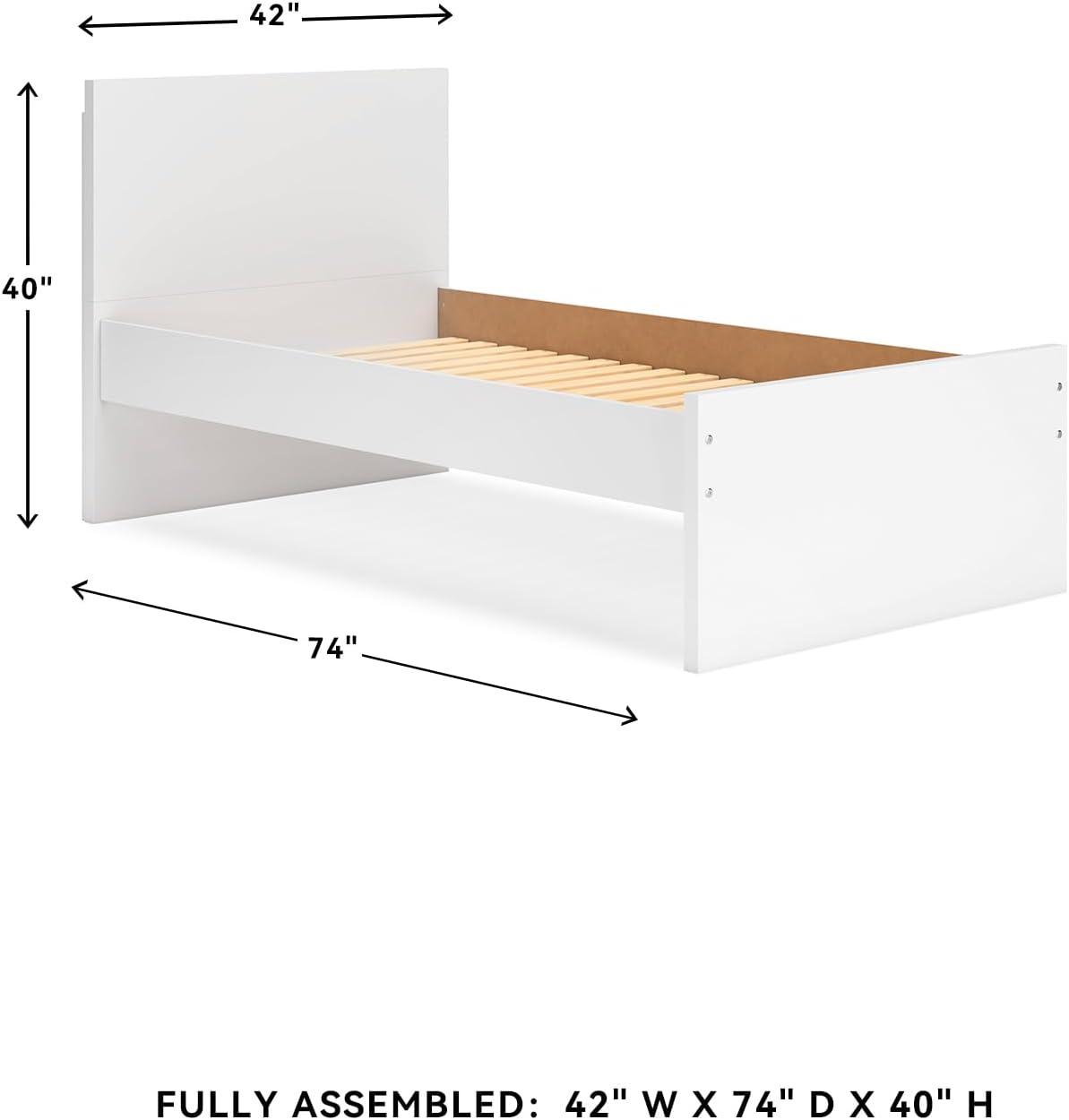 imageSignature Design by Ashley Onita Minimalist Panel Platform Bed Foundation or Box Spring Not Needed Full BeigeWhite