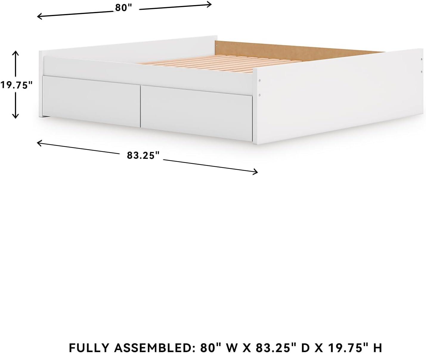 imageSignature Design by Ashley Onita Minimalist Panel Platform Bed Foundation or Box Spring Not Needed Full BeigeWhite