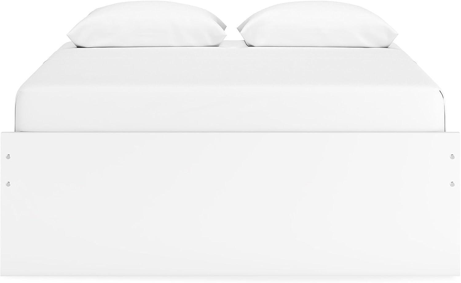 imageSignature Design by Ashley Onita Minimalist Panel Platform Bed Foundation or Box Spring Not Needed Full BeigeWhite