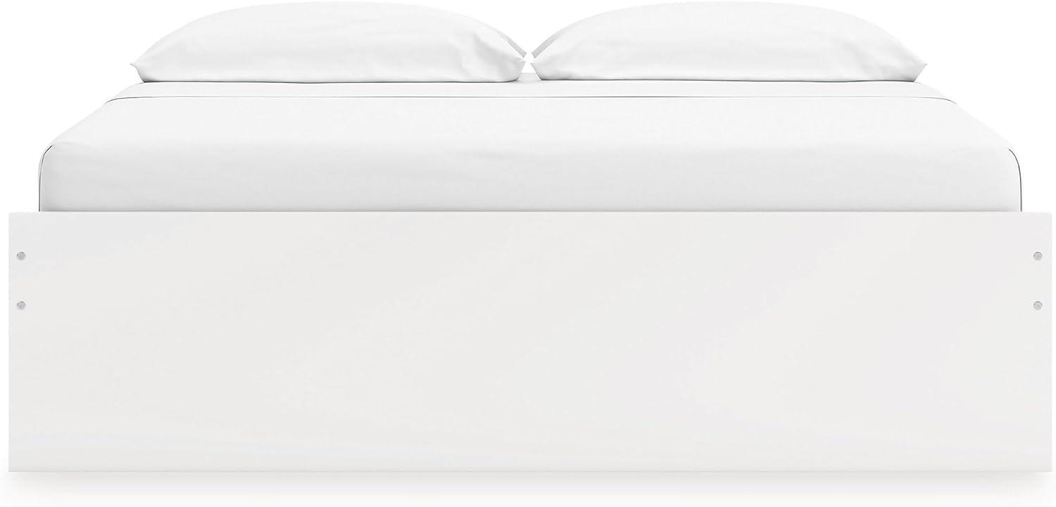 imageSignature Design by Ashley Onita Minimalist Panel Platform Bed Foundation or Box Spring Not Needed Full BeigeWhite