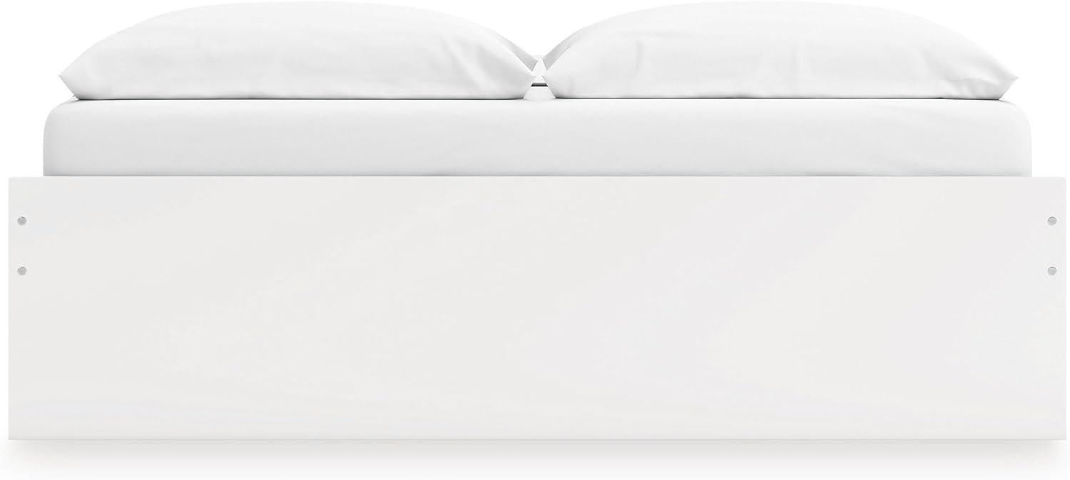 imageSignature Design by Ashley Onita Minimalist Panel Platform Bed Foundation or Box Spring Not Needed Full BeigeWhite