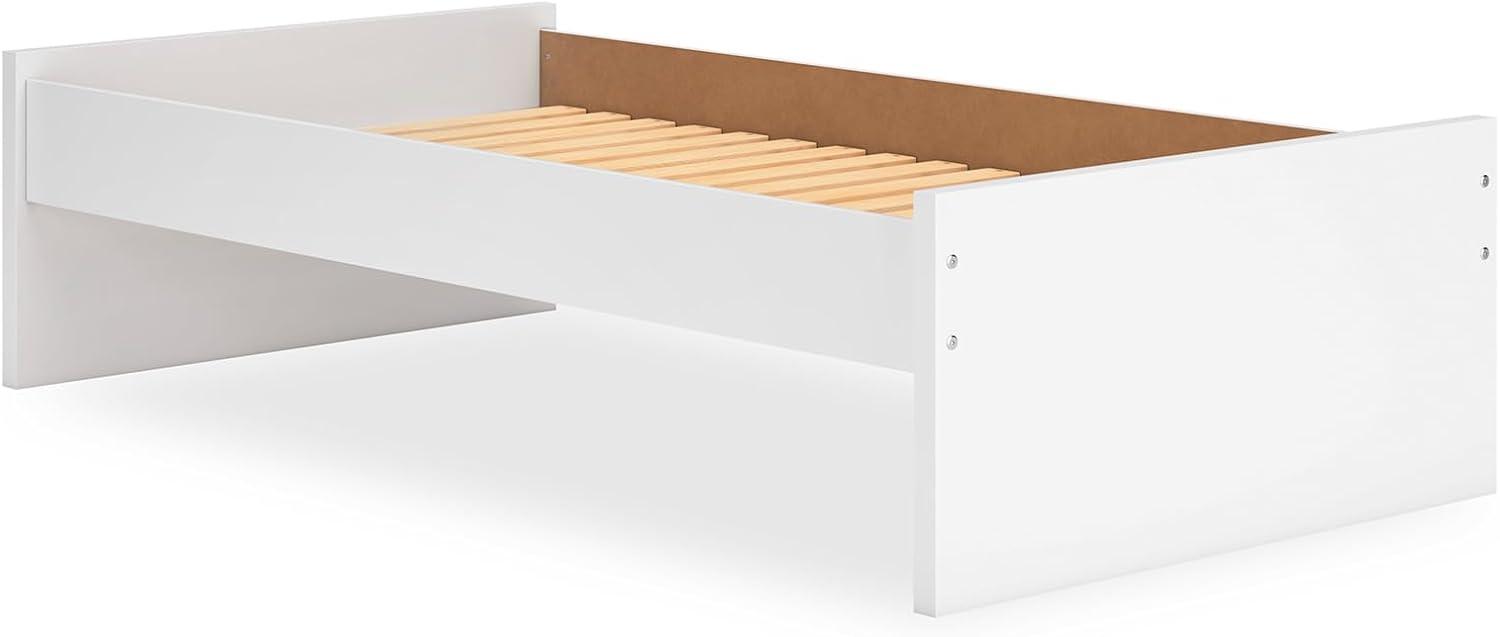 imageSignature Design by Ashley Onita Minimalist Panel Platform Bed Foundation or Box Spring Not Needed Full BeigeWhite