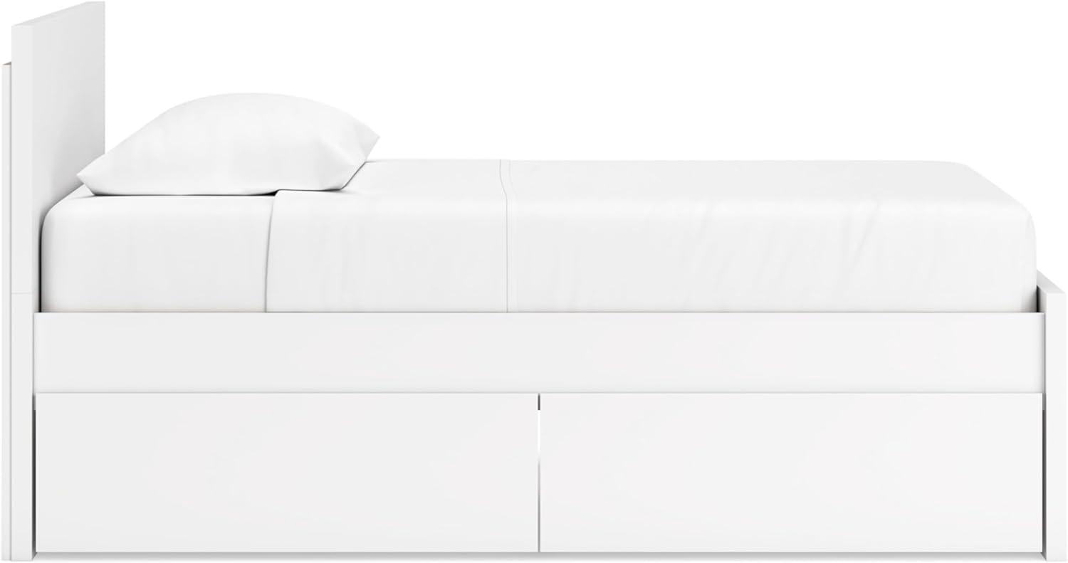 imageSignature Design by Ashley Onita Minimalist Panel Platform Bed Foundation or Box Spring Not Needed Full BeigeWhite