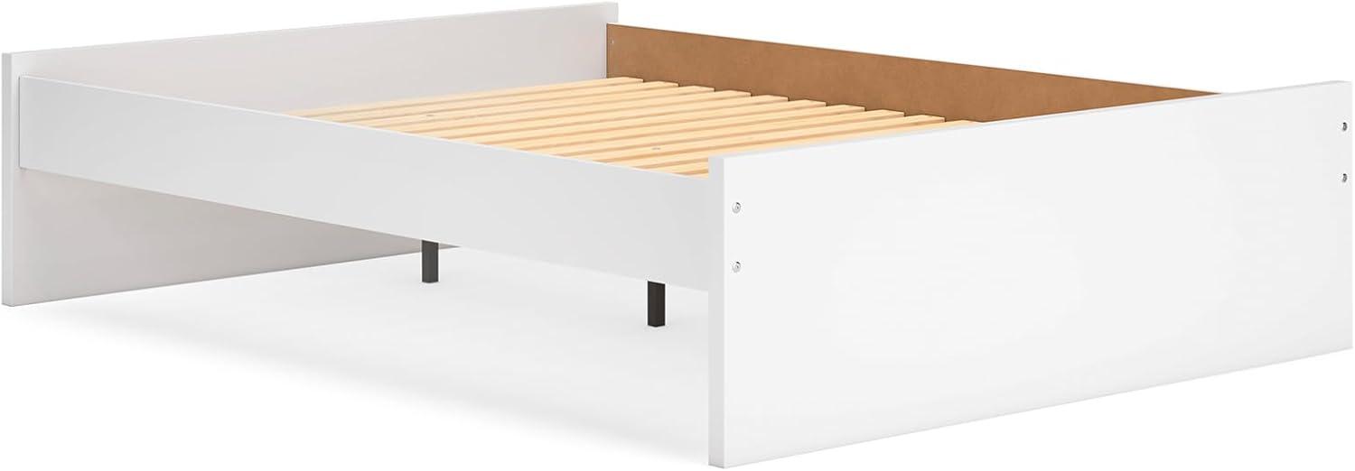 imageSignature Design by Ashley Onita Minimalist Panel Platform Bed Foundation or Box Spring Not Needed Full BeigeWhite