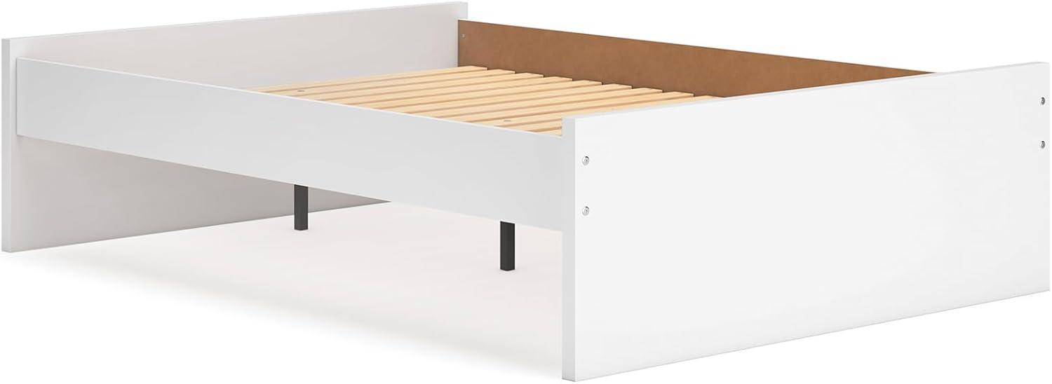 imageSignature Design by Ashley Onita Minimalist Panel Platform Bed Foundation or Box Spring Not Needed Full BeigeWhite