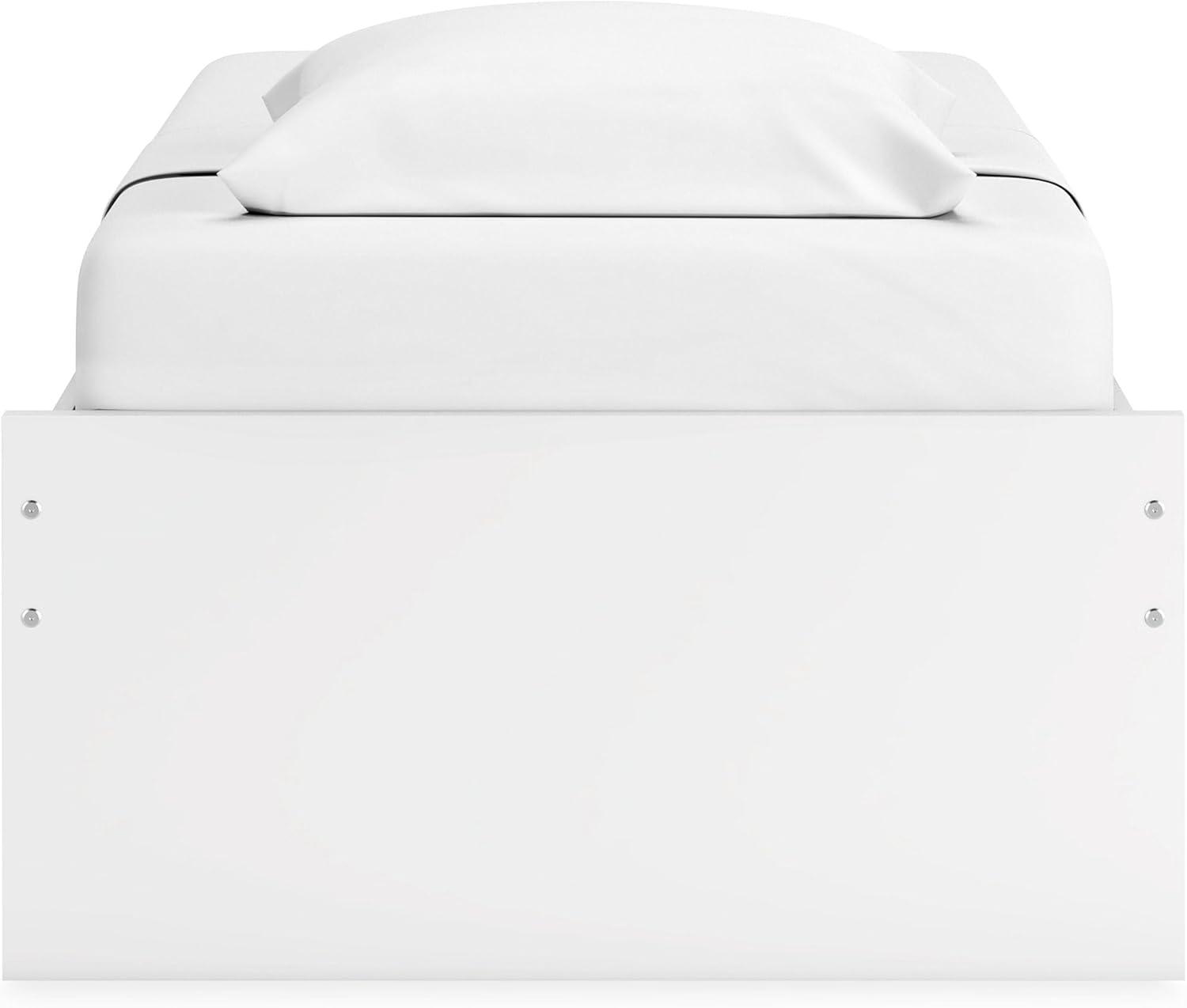 imageSignature Design by Ashley Onita Minimalist Panel Platform Bed Foundation or Box Spring Not Needed Full BeigeWhite