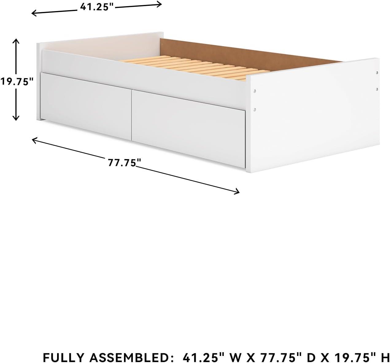 imageSignature Design by Ashley Onita Minimalist Panel Platform Bed Foundation or Box Spring Not Needed Full BeigeWhite