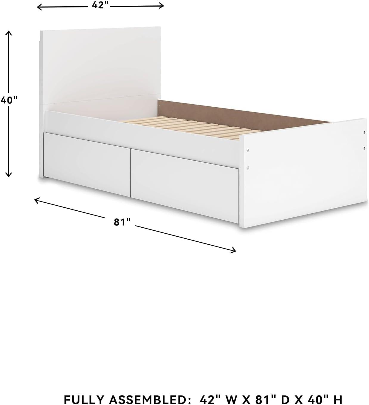 imageSignature Design by Ashley Onita Minimalist Panel Platform Bed Foundation or Box Spring Not Needed Full BeigeWhite