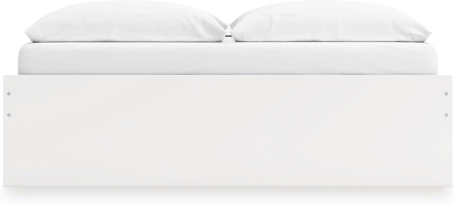 imageSignature Design by Ashley Onita Minimalist Panel Platform Bed Foundation or Box Spring Not Needed Full BeigeWhite