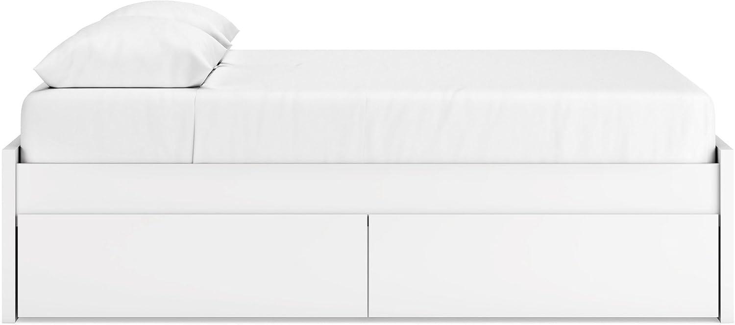 imageSignature Design by Ashley Onita Minimalist Panel Platform Bed Foundation or Box Spring Not Needed Full BeigeWhite